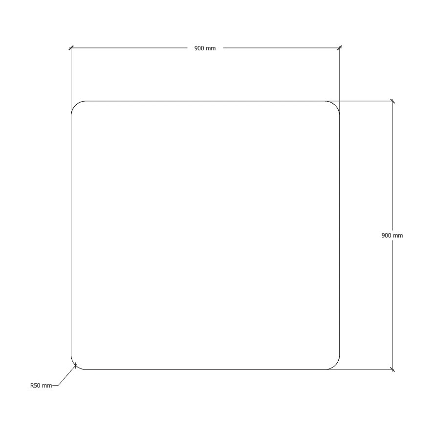 Acouline Frameless Pinboard, dimensions drawing