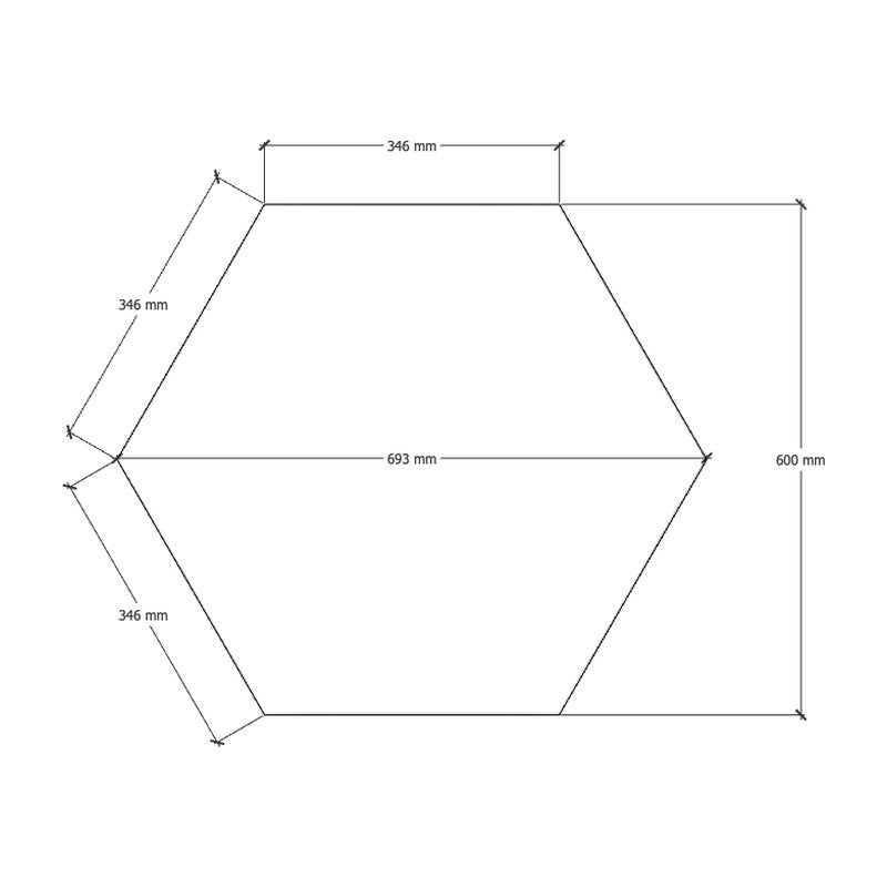 Acouline QuickMount Hive Tiles, dimensions drawing