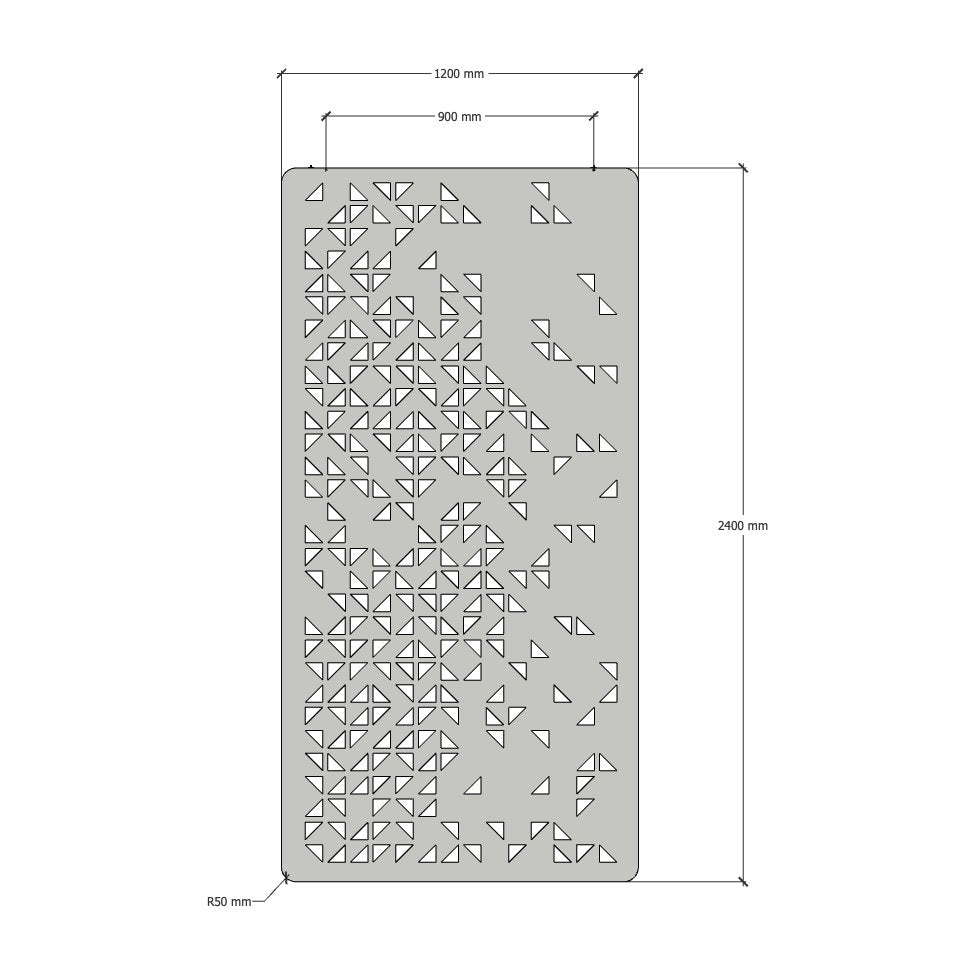 Acouline Rain Hanging Screen, dimensions drawing