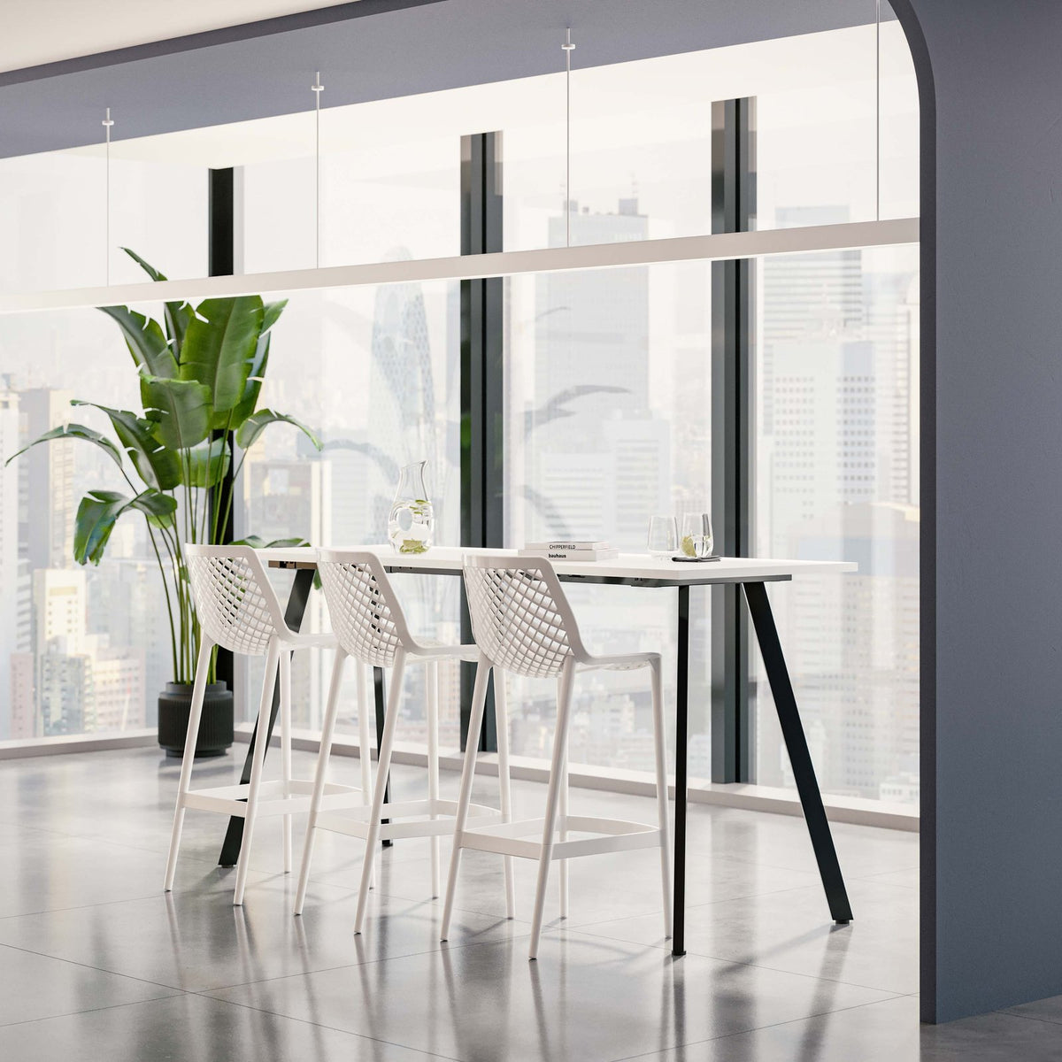 Cast Stool - 650H shown in a workplace setting