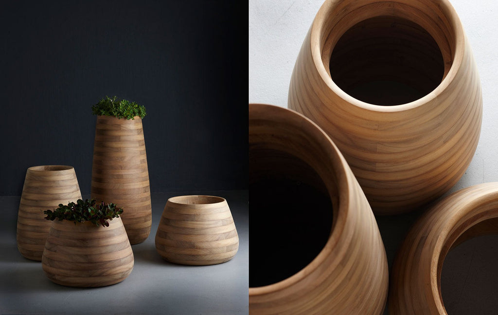 Indigenus Tuber timber planters in three sizes