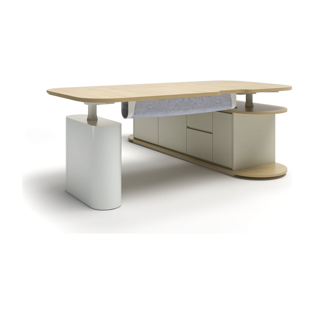 COLUMN h/a executive height adjustable l shaped executive desk by Klaro Industrial Design (K.I.D)