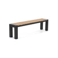 Ridge outdoor bench seat with timber look slats and black frame