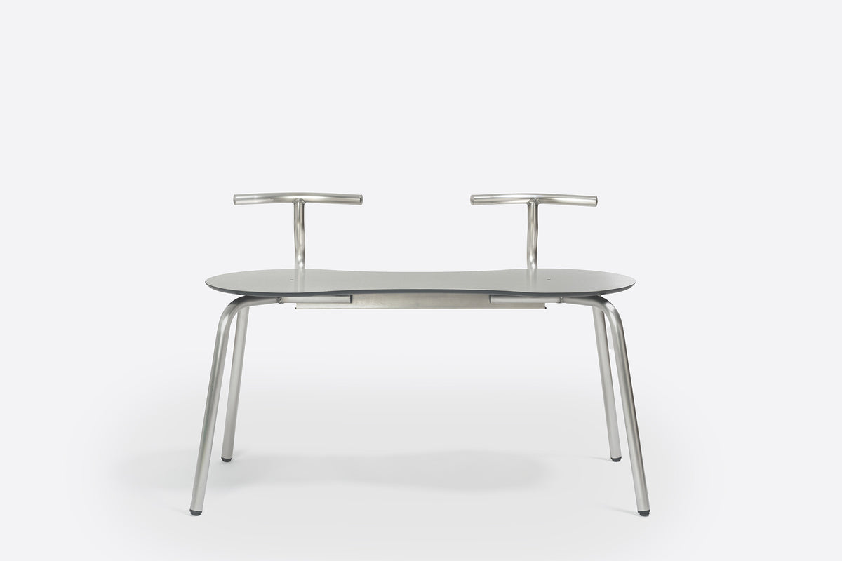 Tam Stainless Steel Bench H45 by Ondarreta, view 2