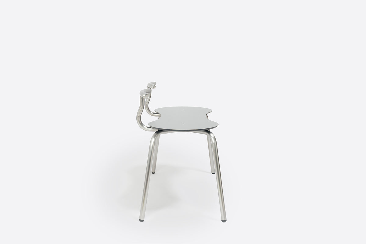 Tam Stainless Steel Bench H45 by Ondarreta, view 4