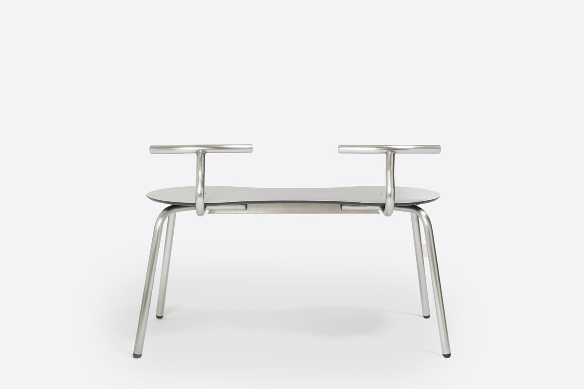 Tam Stainless Steel Bench H45 by Ondarreta, view 6