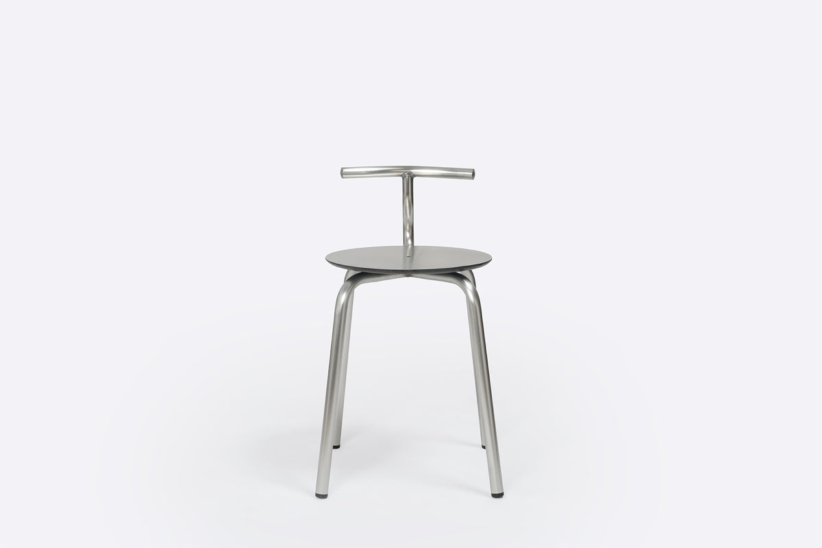 Tam Stainless Steel Stool by Ondarreta, view 2